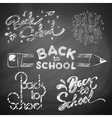 back to school on blackboard vector image