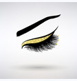 long lashes with gold decor vector image