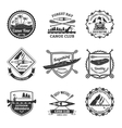 rafting canoeing and kayak emblems set vector image
