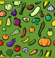 seamless pattern with drawing vegetables vector image
