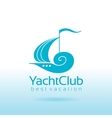 summer sea travel logo sign with sailing ship vector image vector image