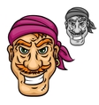 cartoon pirate or sailor with red moustache vector image