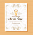 first communion postcard vector image