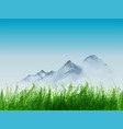 landscape with green grass and distant mountains vector image