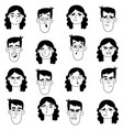 man and woman face expression guy girl pattern vector image