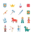 medieval games symbols flat icons set vector image vector image