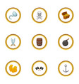 pirate icons set cartoon style vector image vector image