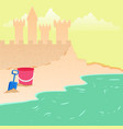 summer fun - sea beach background vector image