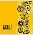 Yellow background with gears symbols Royalty Free Vector