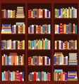 bookshelf seamless pattern vintage flat design vector image vector image