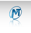 creative innovative initial letter logo mt tm vector image