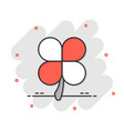 four leaf clover icon in flat style st patricks vector image vector image