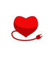 heart plug logo design template vector image
