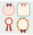 cute pastel ribbon and lace label or banner vector image