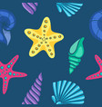 seashell seamless pattern design for holiday vector image vector image