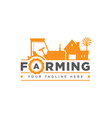 tractor farming logo vector image