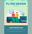 two handymen repairing television vector image vector image