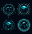 realistic transparent planet earth holograms vector image