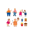 fat people flat silhouette icons vector image
