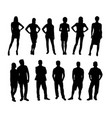 people standing and activity silhouettes vector image vector image