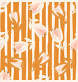 cute tulip flower seamless pattern wildflower vector image vector image