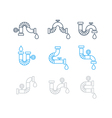 different pipes for plumbing set of icons vector image
