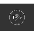 initial ts letters botanical feminine logo vector image