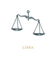 libra zodiac symbol hand drawn in engraving style vector image vector image
