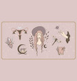 modern boho banner with vintage magical items vector image