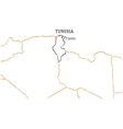 tunisia hand-drawn sketch map vector image