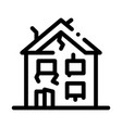 collapse old house icon outline vector image vector image