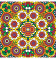 ethnic bright mandala style flowers pattern vector image