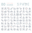 set line icons space vector image vector image