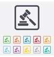 auction hammer icon law judge gavel symbol vector image