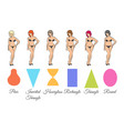 female body shape types pear inverted triangle vector image vector image
