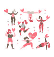 happy girls are dancing and going in for sports vector image vector image