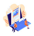 isometric social media icon vector image vector image