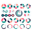 pie chart set circle slices for different percent vector image