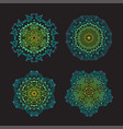 set of ethnic fractal mandala tattoo design looks vector image