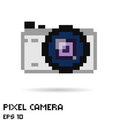 Pixel camera logo icon design Royalty Free Vector Image