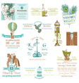 wedding vintage invitation collection vector image vector image