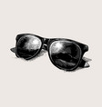 hand-drawn sketch sunglasses on sand isolated vector image vector image