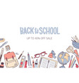 horizontal banner template for back to school vector image