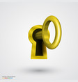 keyhole with key gold vector image