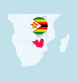 africa with selected zimbabwe map vector image