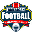 american football championship logo design vector image vector image
