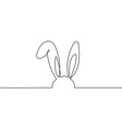 easter bunny continuous one line drawing vector image