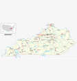 road map of the us american state kentucky vector image vector image