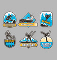 winter sport badges fitness activity vector image
