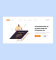 casual man flying on passport traveling vacation vector image